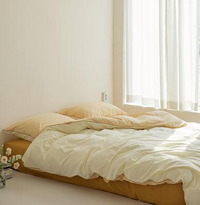 크러스트 코튼 베딩_cream yellow&vanilla