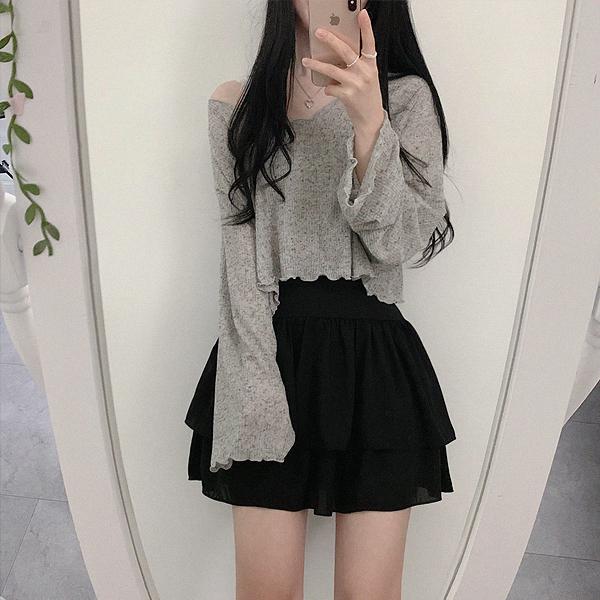 투게더위드미 (쿠폰 할인💣) (당일!)🔥하늘하늘 여리핏🔥 캉캉 쉬폰 미니 플레어 뒷밴딩 치마바지 프릴 캉캉 스커트 휴양지 흰치마 발레코어룩 가을신상 연말룩 크리스마스