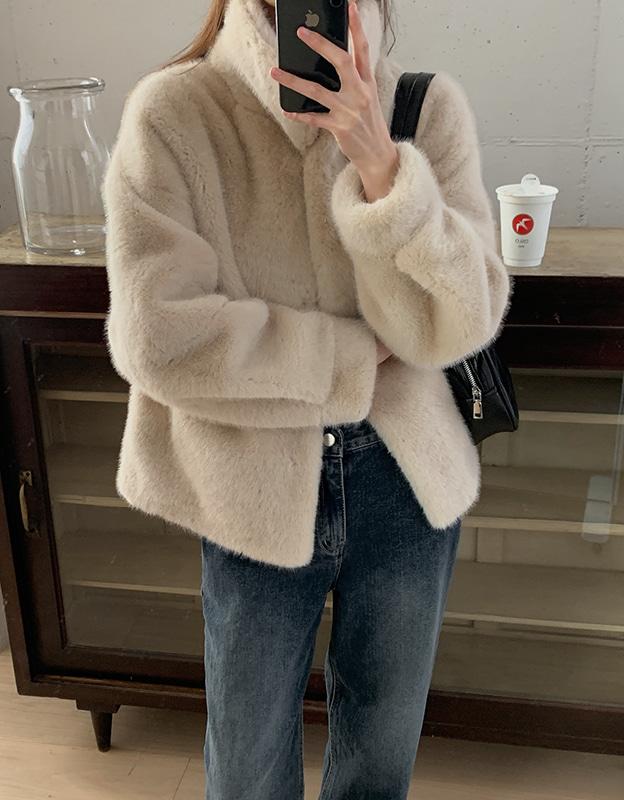 *프롬단독* 레솔 하이넥 퍼 자켓 (3color)