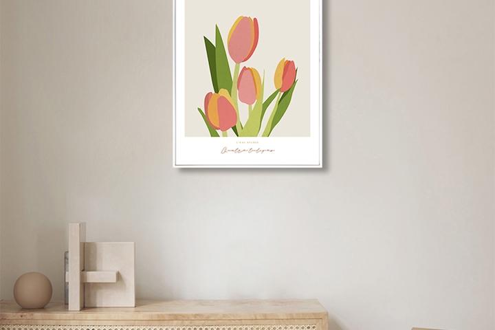 컨템포러리 기하학 인테리어 액자 포스터 / 108 Quatre tulipes /