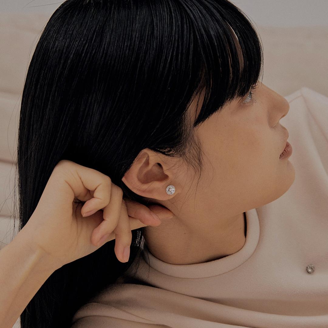 925 Circle Cubic Earring