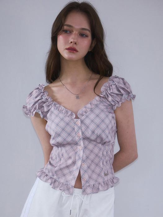 Frill Shirring Sleeveless [Pink]
