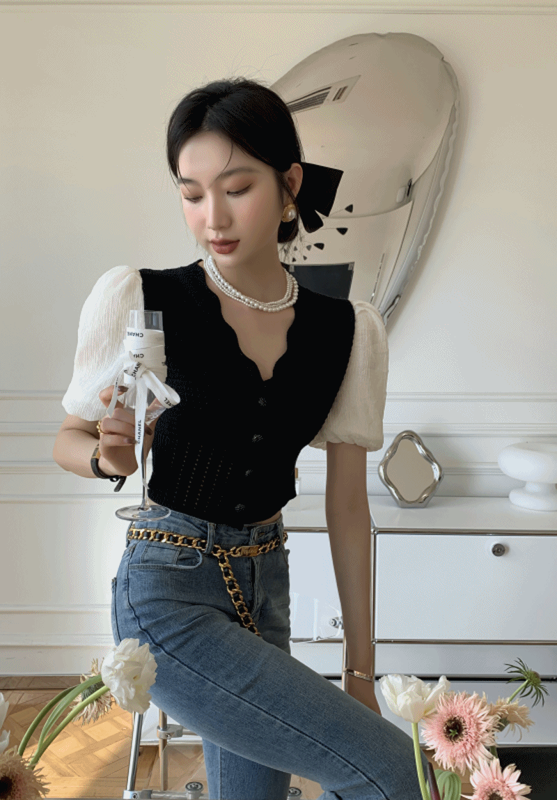 [당일출고]페브 니트 크롭 가디건-cd(XZ309)