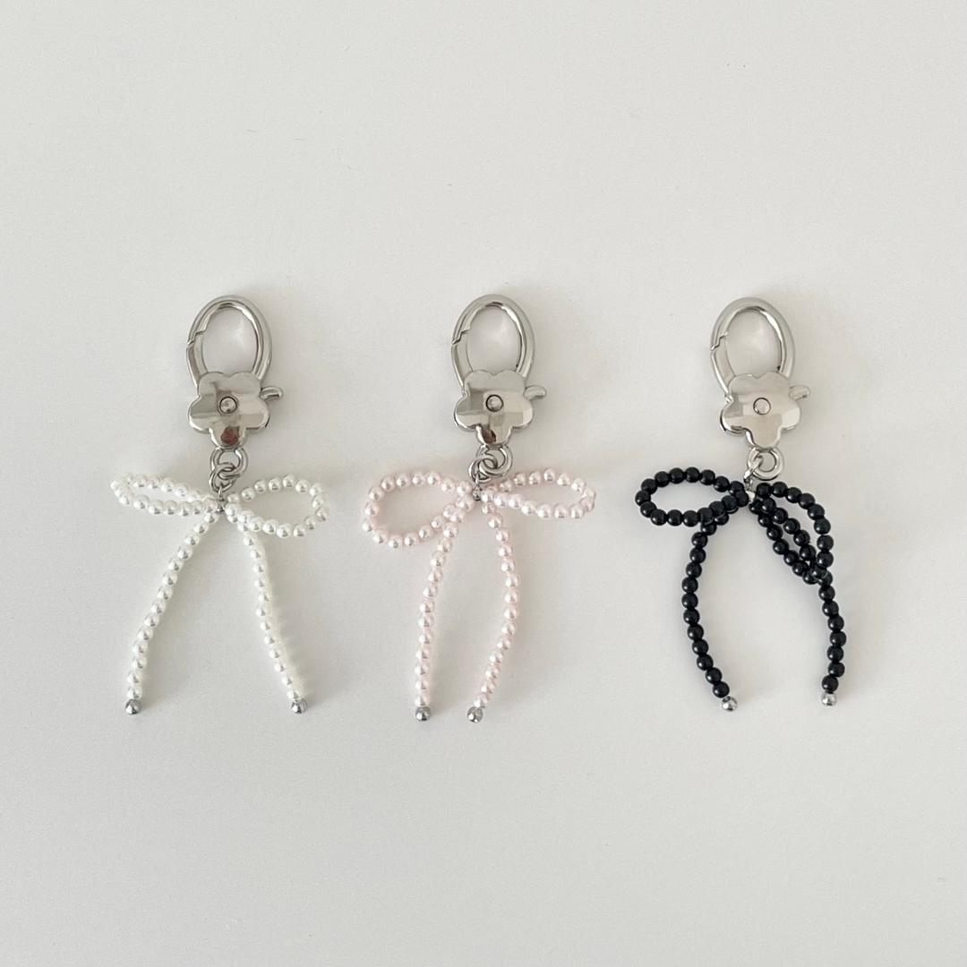 beads ribbon keyring
