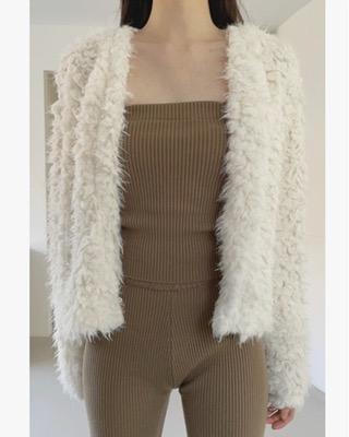 sopi fur cardigan (2color)