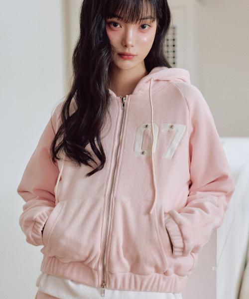 클로이 벨로아 후드 집업 [PINK]