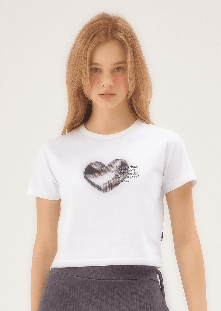 Thorny Heart Crop Tee (White)
