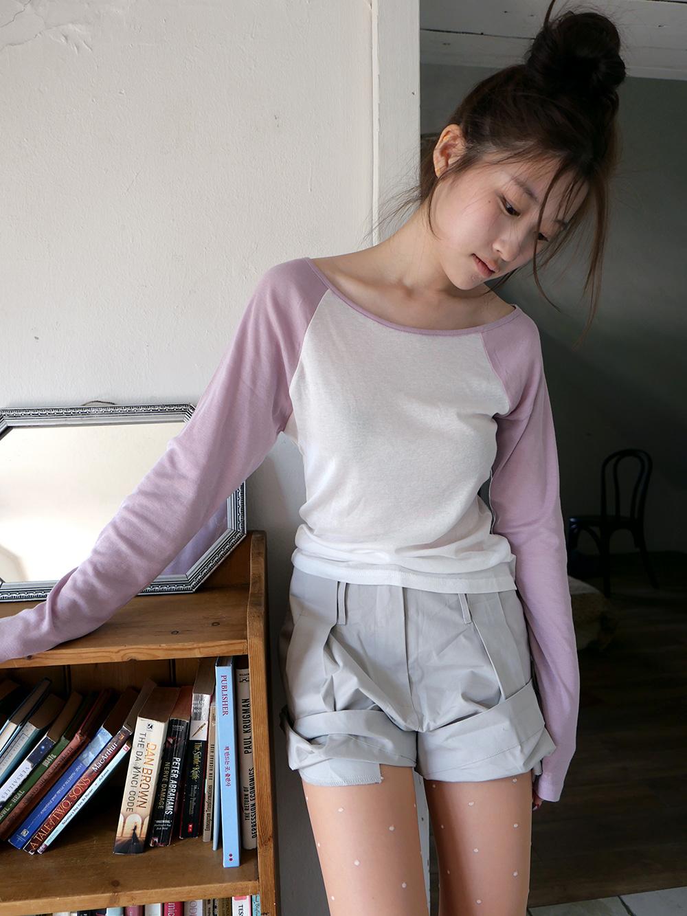 베이비랩 raglan off unbal t