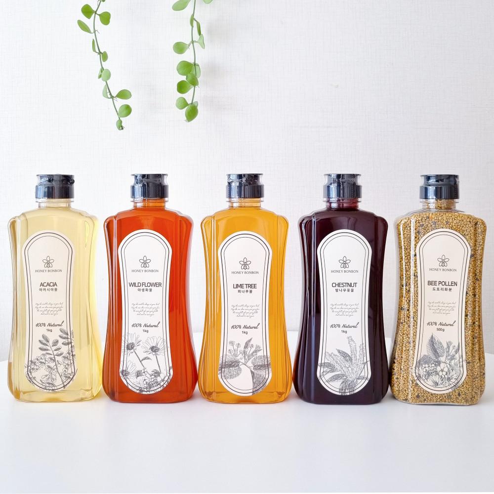 허니봉봉 아카시아꿀 야생화 잡화꿀 피나무 밤 꿀 선물세트 튜브 천연 벌꿀