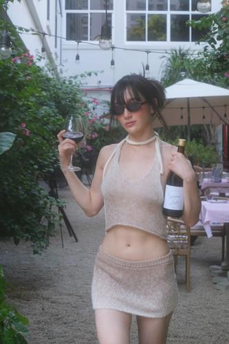 miss layla see-through knitted set