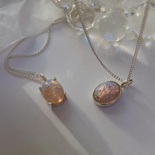 1960 라벤더 오팔 빈티지스톤 목걸이