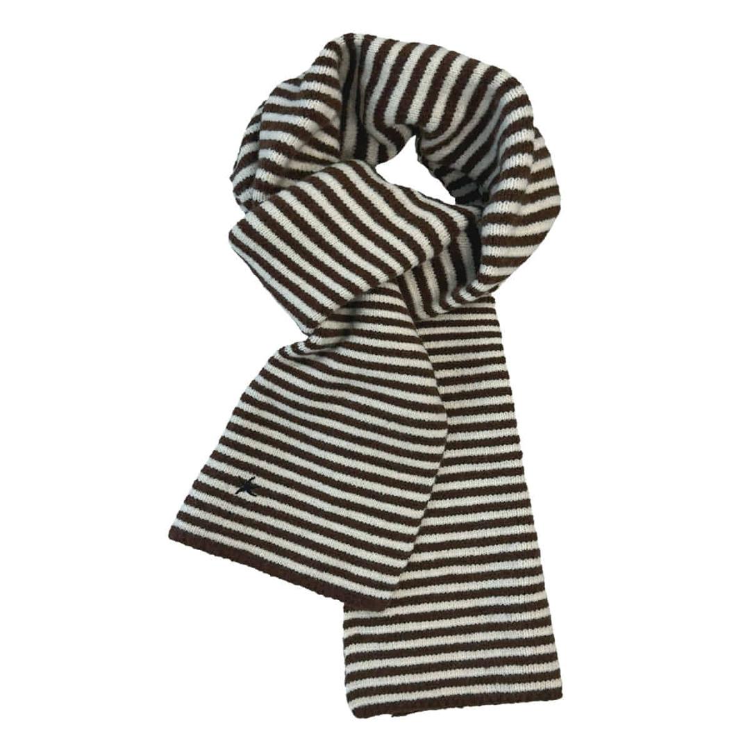 TCM mini logo stripe muffler (brown/cream)