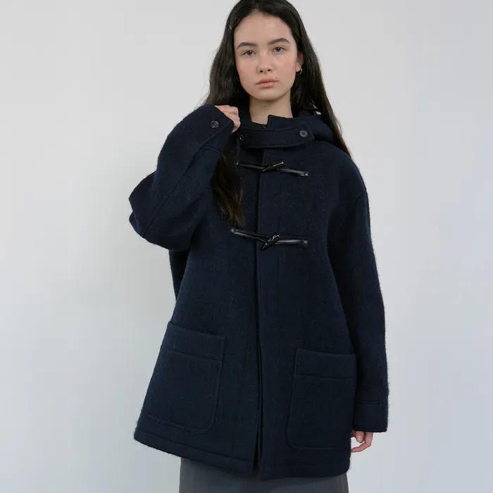 ALPACA HALF DUFFLE COAT_NAVY