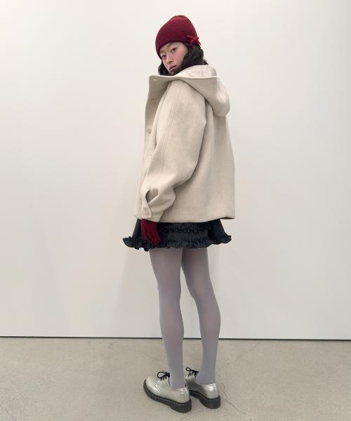Hooded Half Coat [Oatmeal]