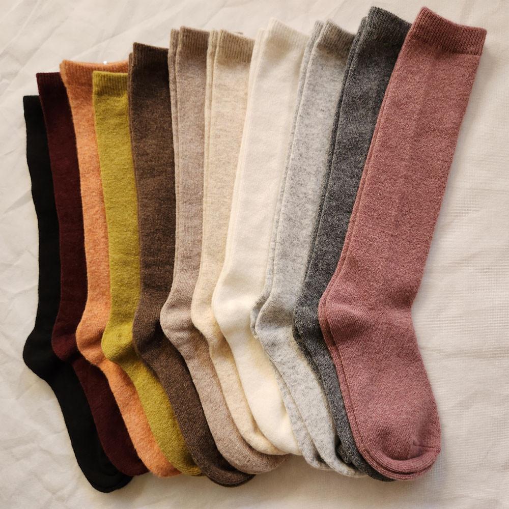 국산 캐시미어 니삭스 울 니트 롱 겨울 양말 무지 반장 보온 레그워머 삭스