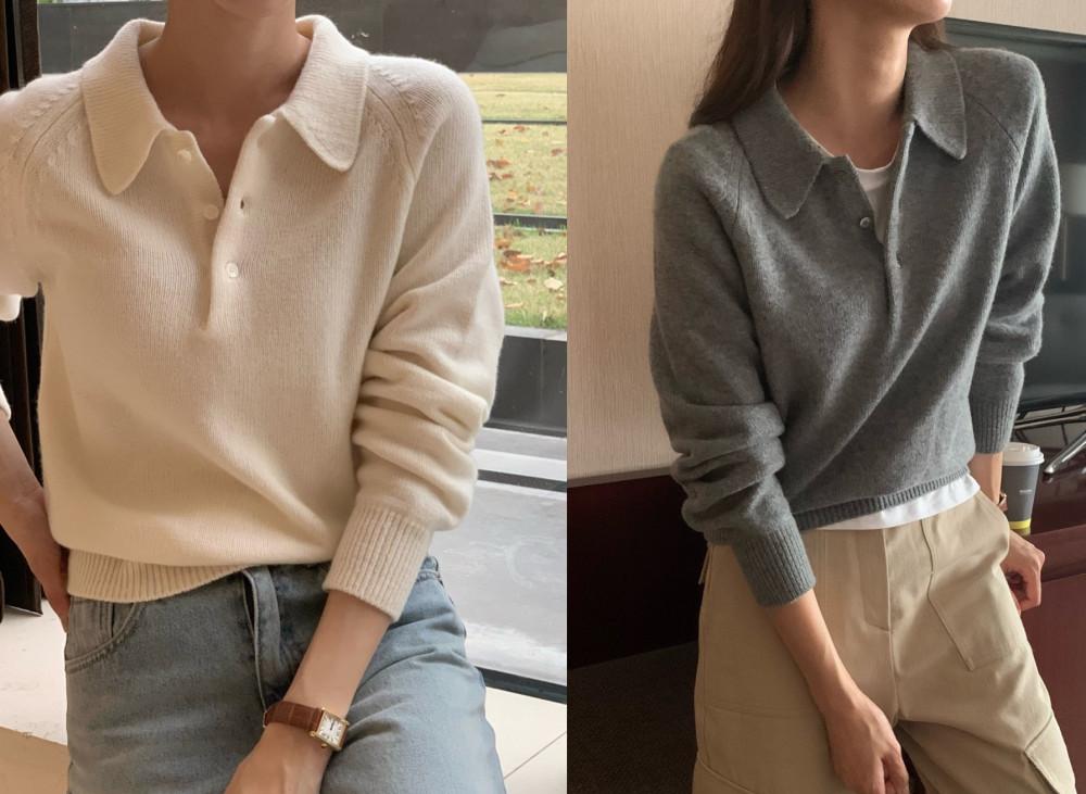 [생활착샷/쿠폰사은품] moani 모아니 키츠 울캐시 카라 니트 (3colors)