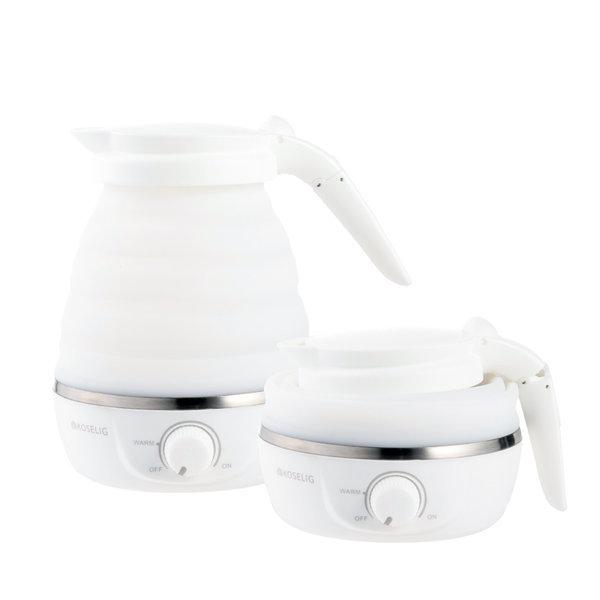 코슬리 크럼플 화이트 휴대용 전기포트 여행용 접이식 포트