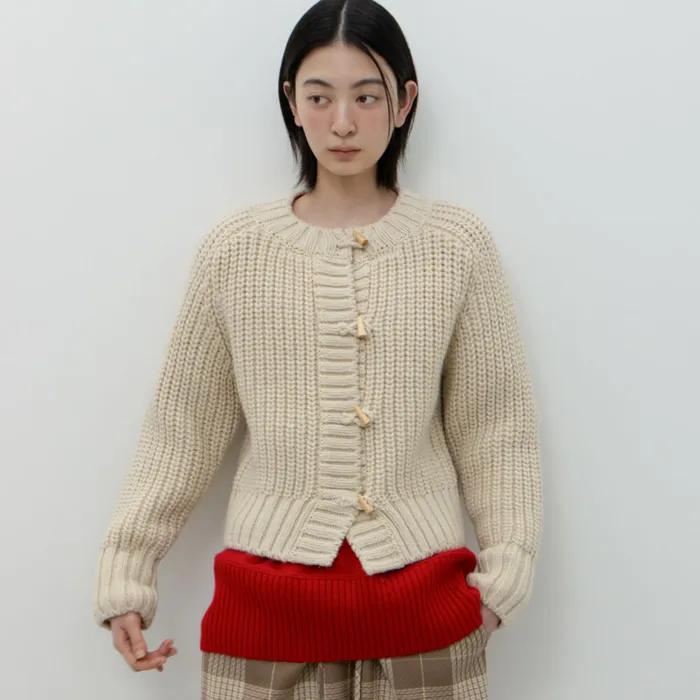 BULKY KNIT CARDIGAN / IVORY