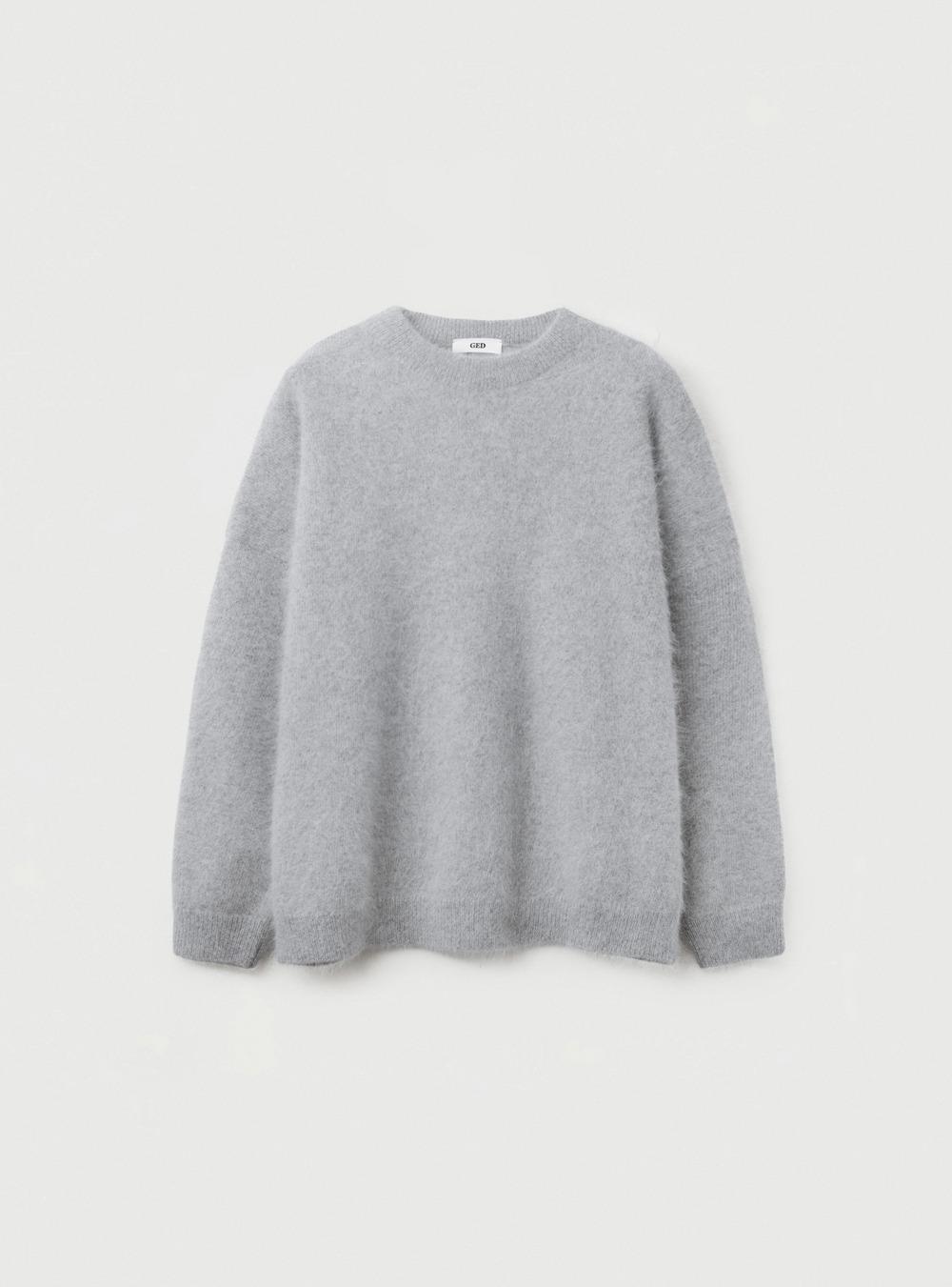 ANGORA HALFNECK KNIT - GRAY