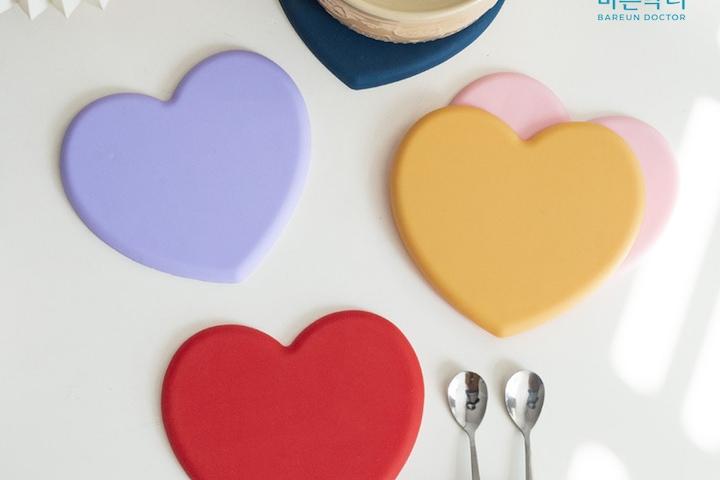 실리콘 하트 냄비 받침대