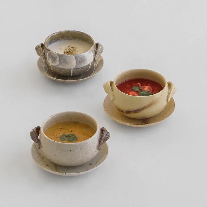 [소로이샵] 미노야키 동구리 양손 스프볼 & 소서 3color