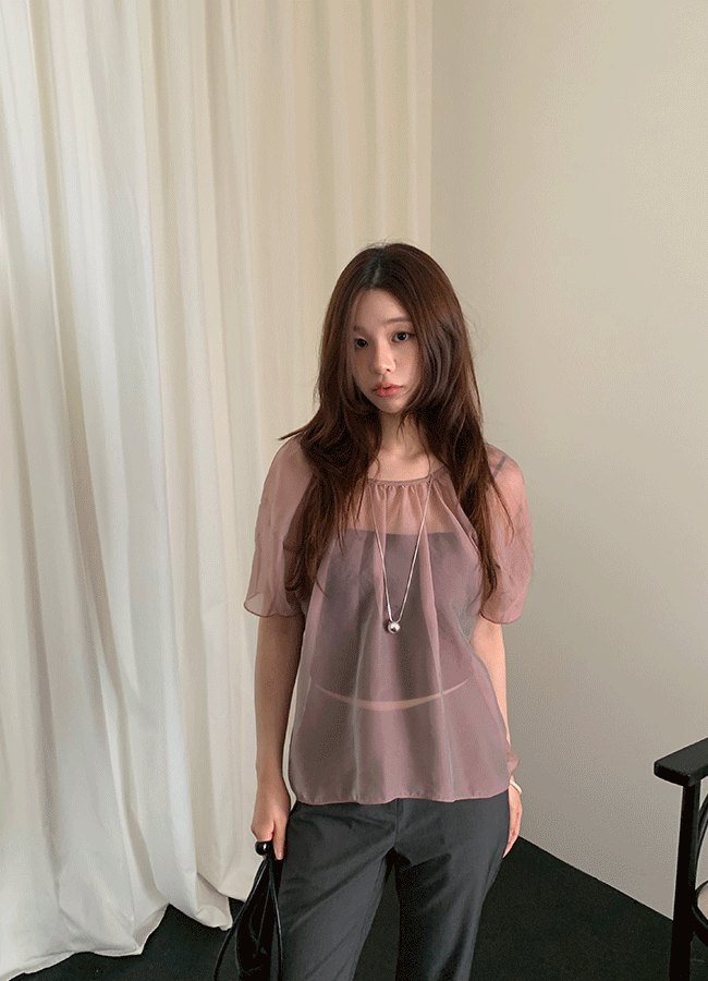 유이니 Water sheer blouse (3color)