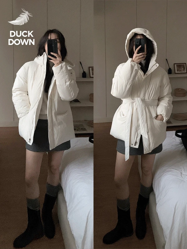 [추석세일 한정특가🌕] #SLOWMADE. 벨티드 프리미엄 후드패딩 - 3 color (무료배송)