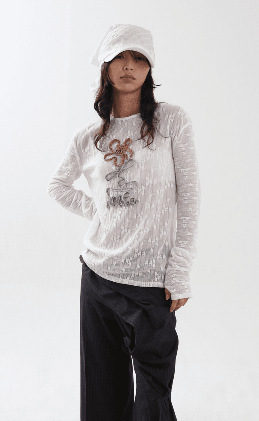 Code Embroidery Logo Top  (WHITE)