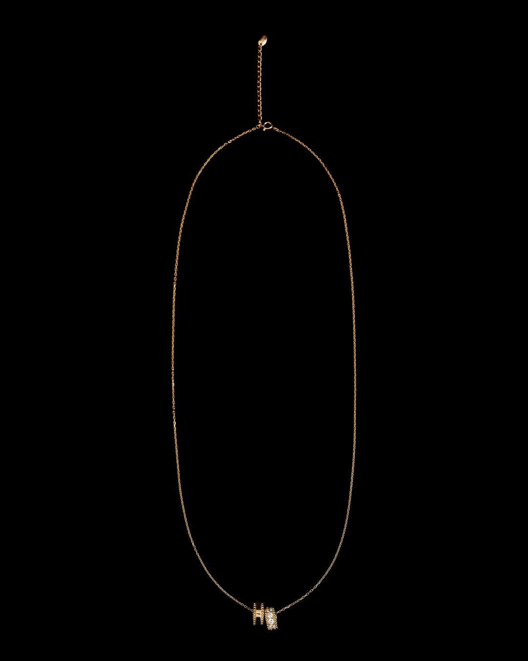 Laffini double pendant long necklace Gold