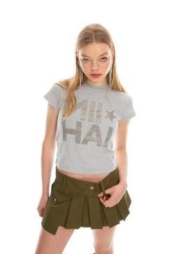 NII HAI RHINESTONE TEE IN GREY - S