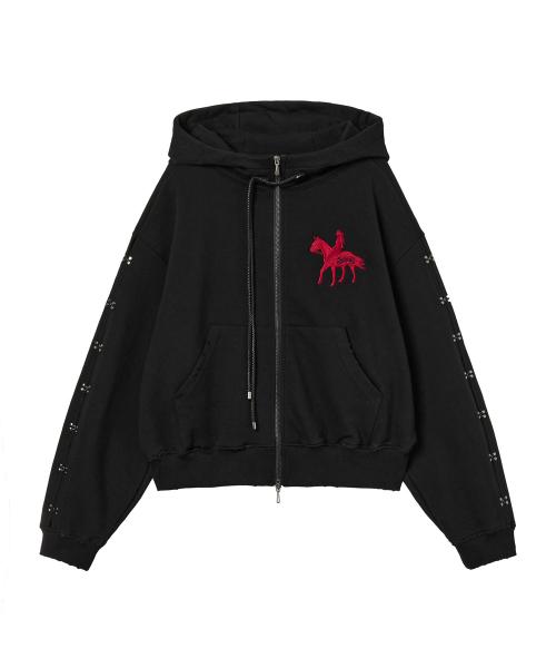 YEAR OF HORSE HOODIE ZIP UP (BLACK)
