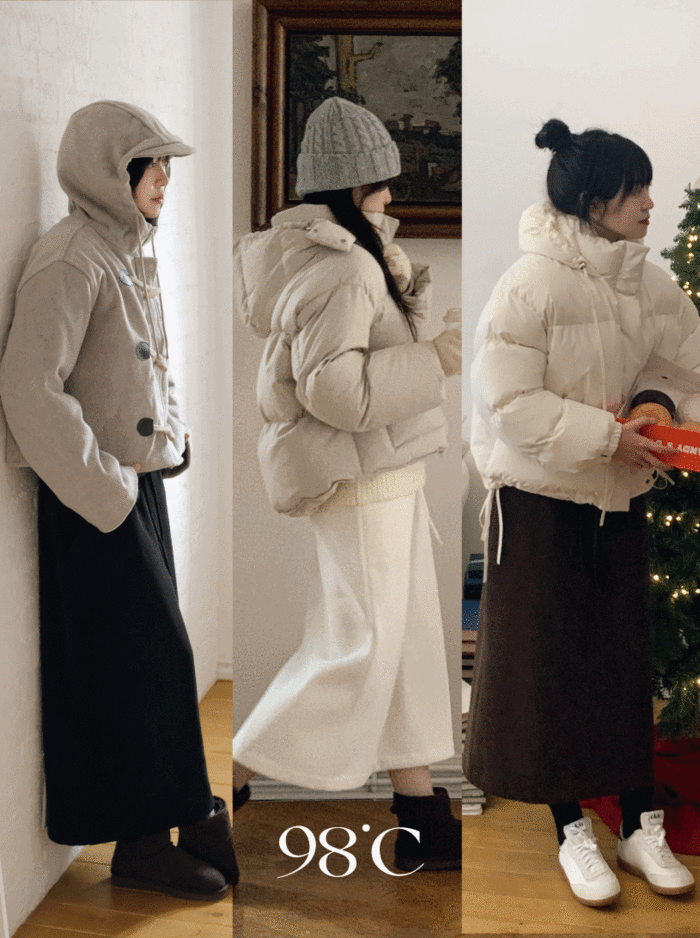 [98project/주문폭주] 올라프 융기모 밴딩 롱스커트 - 3 color (한파대비)