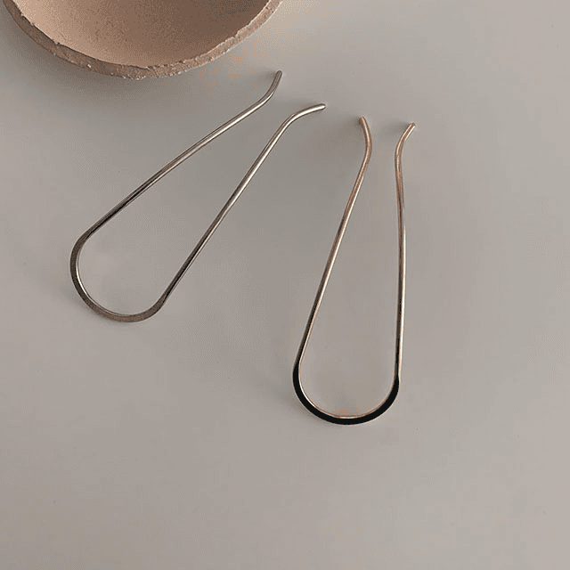 왕 메탈 U자 비녀 헤어 머리 유자핀