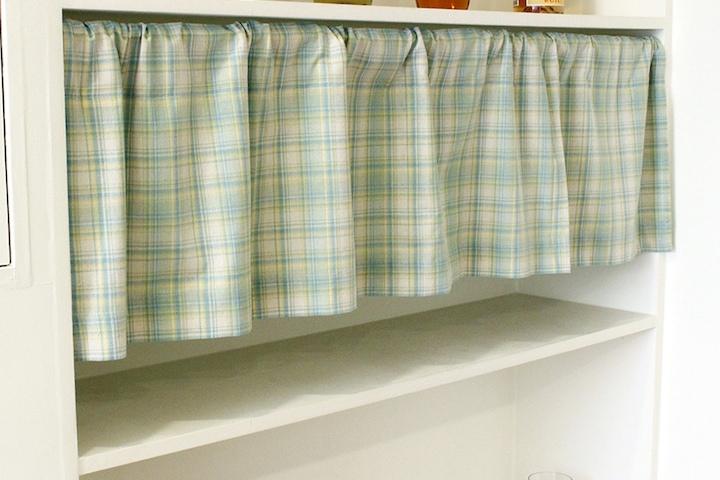 빈티지 체크 감성 봄 주방 부엌 작은창 짧은 봉집형/벨크로 바란스 가리개 커튼 3컬러