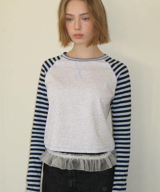 OUTSTITCH STRIPE RAGLAN LONG SLEEVE BLUE