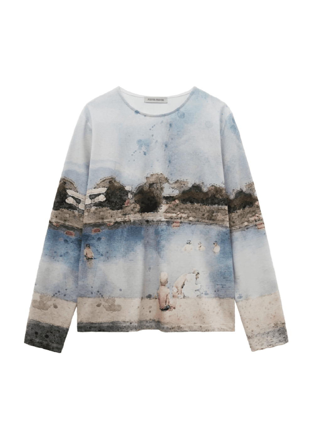 [09/25 예약발송] Donau Watercolor Long Sleeve Top / Blue