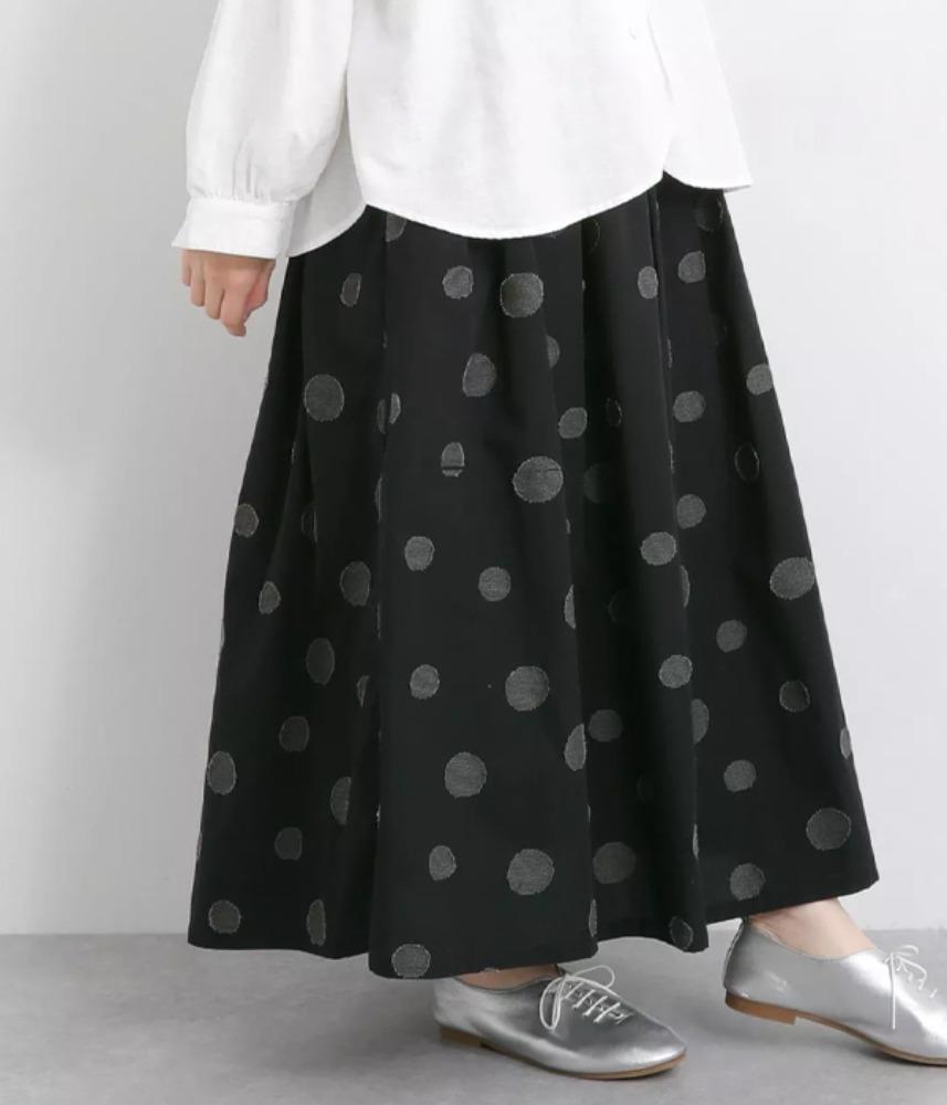 [JPN buying]  NONNO リリフ polka dot jacquard set-up skirt / 2 colors
