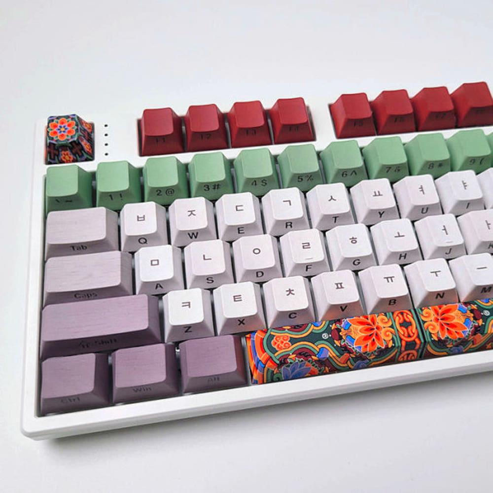 체리 측각LED 궁궐 그라데이션 단청 키캡 PBT 영어/한글 (135키), 영어