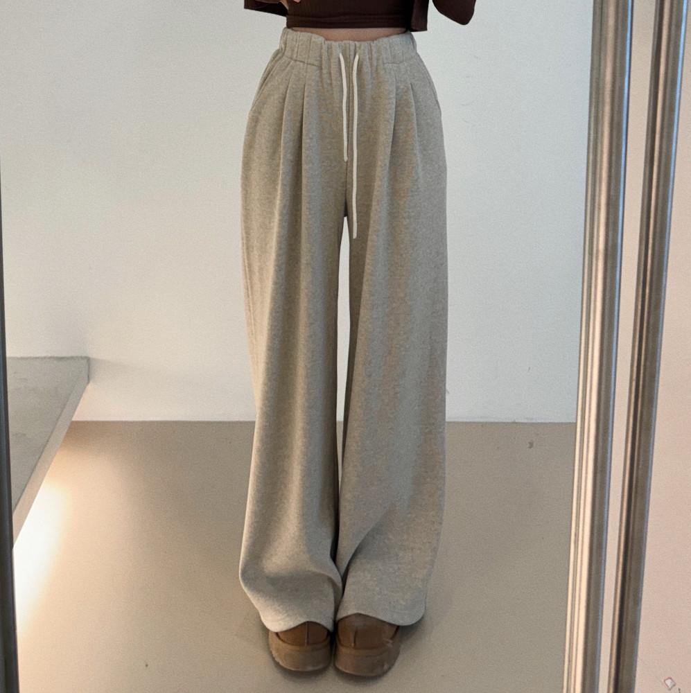 스테디 속기모 핀턱 와이드 팬츠