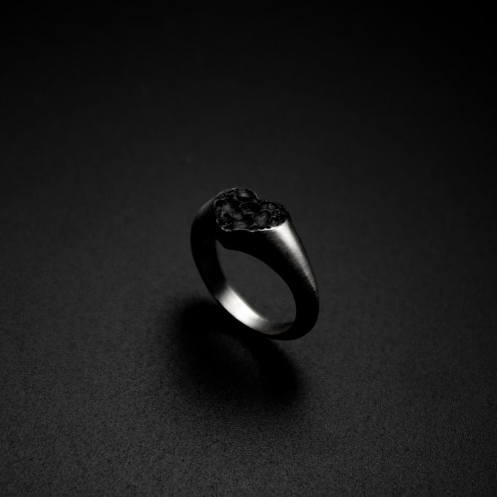 Basalt heart Ring