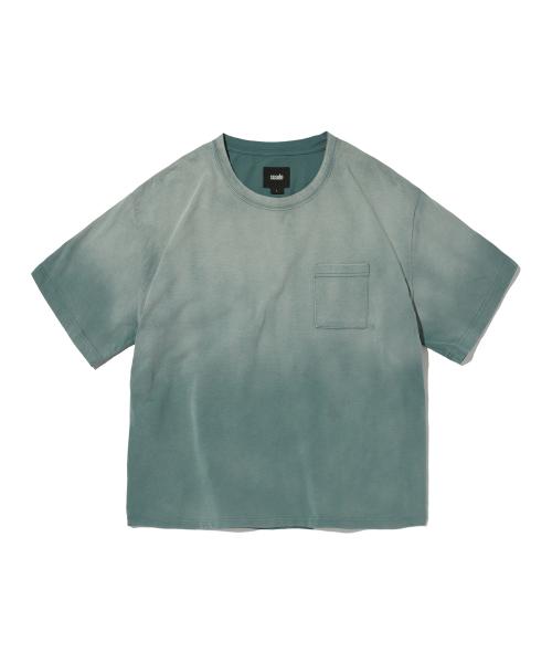POCKET CROPPED TEE [WASHING GREEN]