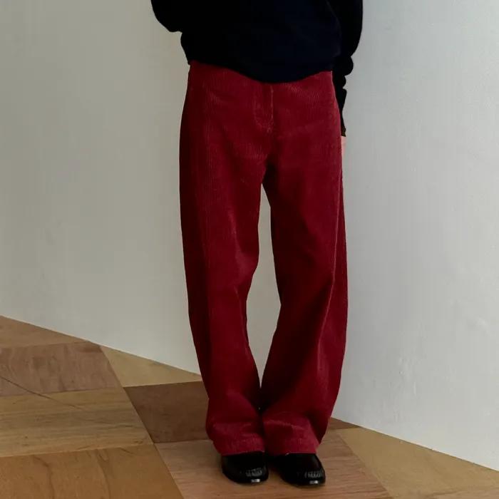 [7th] Curved Wale Corduroy Pants_Red