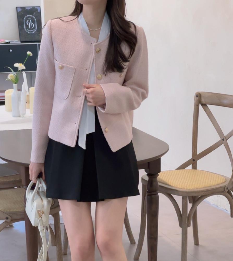 몰디 트위드 자켓(핑크)