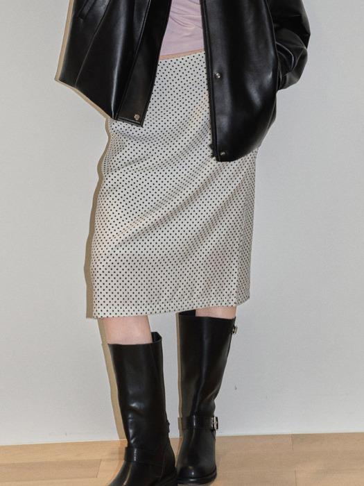[2color] 핀 도트 미디 스커트