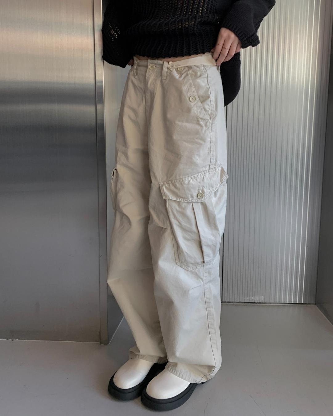 하몽 Snap big cargo pants