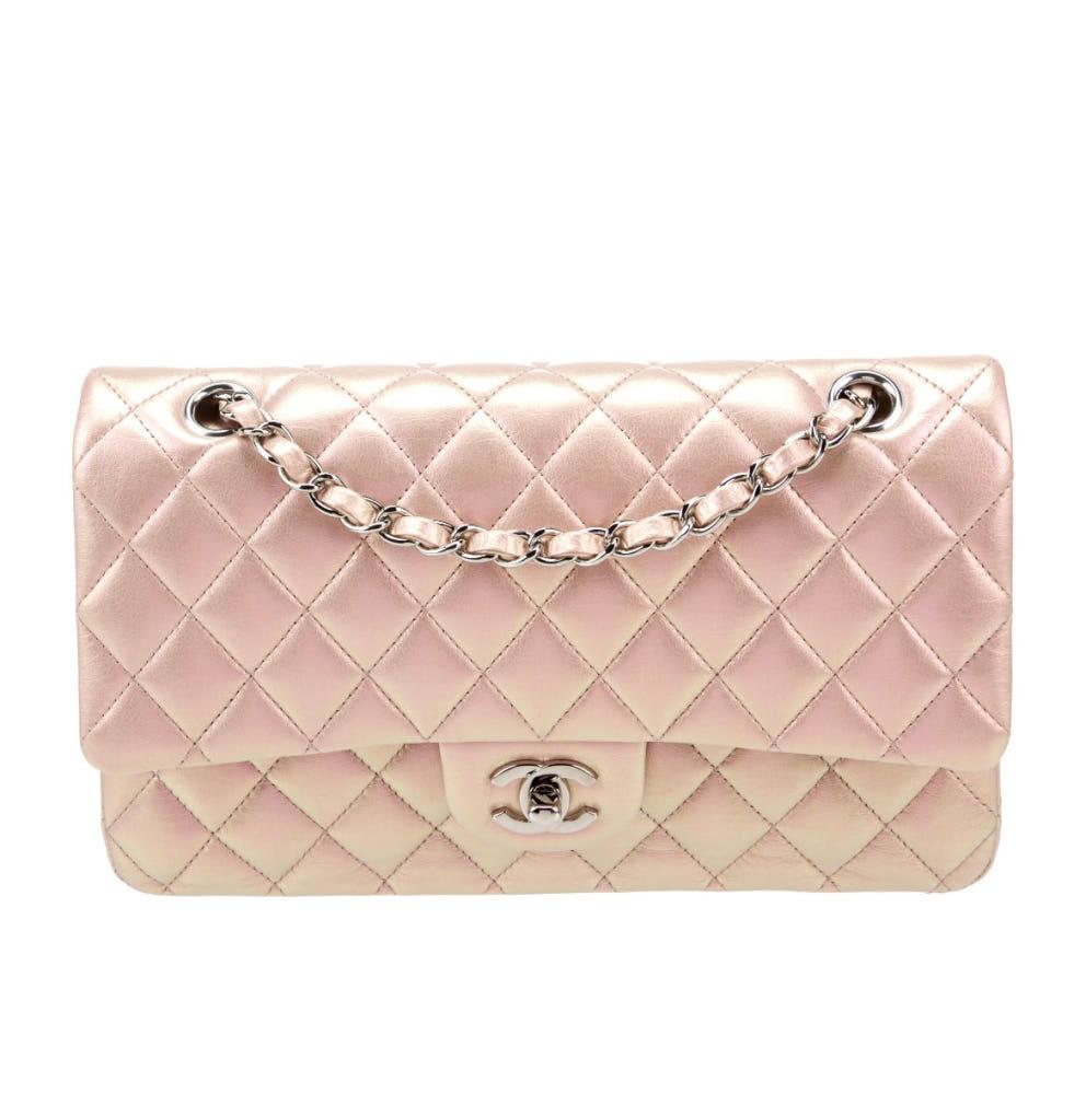 정품 샤넬 클래식 플랩백 체인백 미듐 이리데슨트 펄 라이트 핑크 A01112 풀셋 바로배송[관부가세포함]
