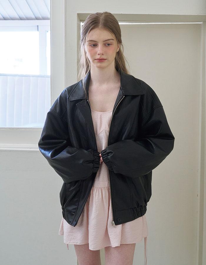 [2nd] Lovie leather blouson_black