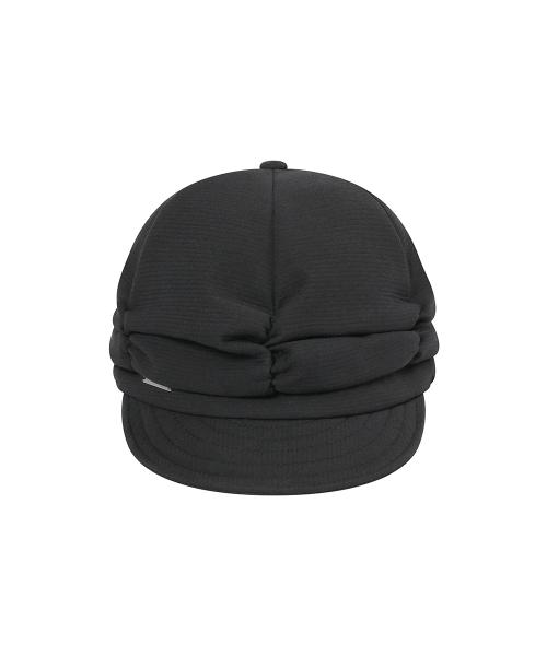 Pleats shirring cap BLACK