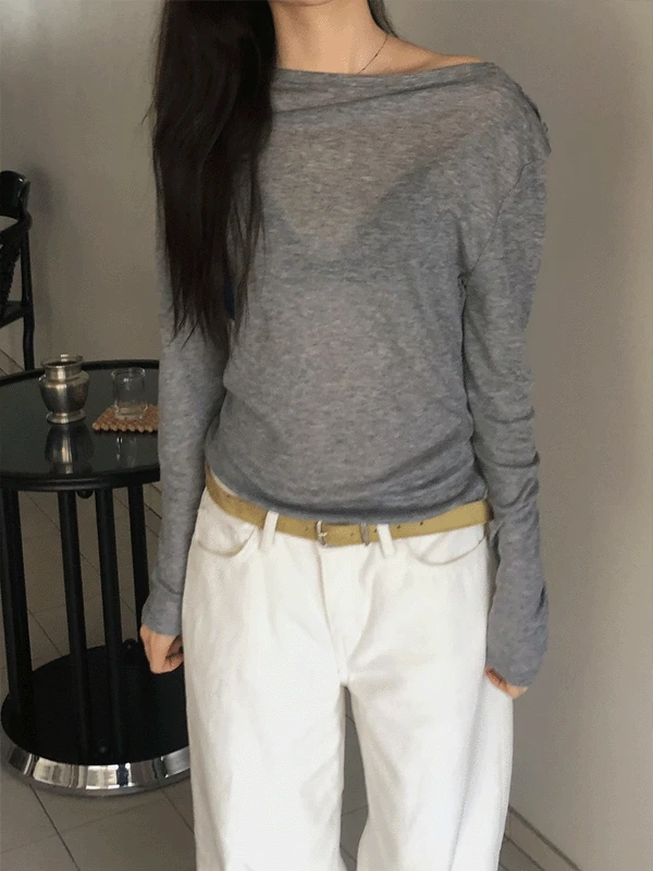 마일드 텐셀 버튼 티셔츠