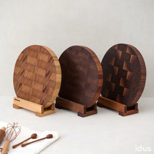 원형 엔드그레인 원목도마 나무도마